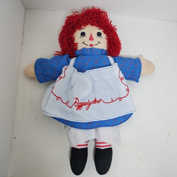 Raggedy Ann Russ Applesauce Brand 16‎ Inch Plush Stuffed Doll Yarn Hair - Picture 3 of 12